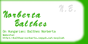 norberta balthes business card
